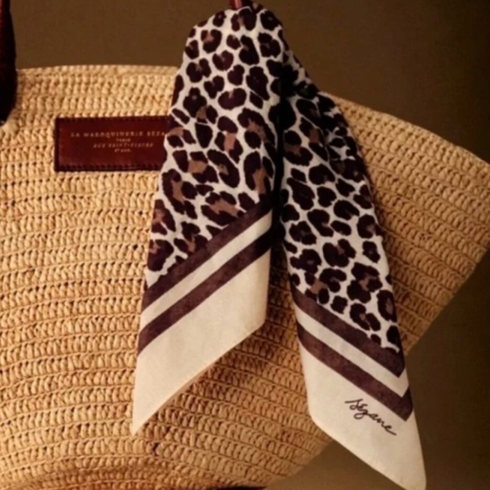 Sezane Leopard Print Scarf